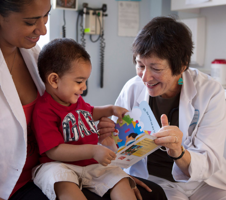 Parent and Pediatrician Reading with a Child
